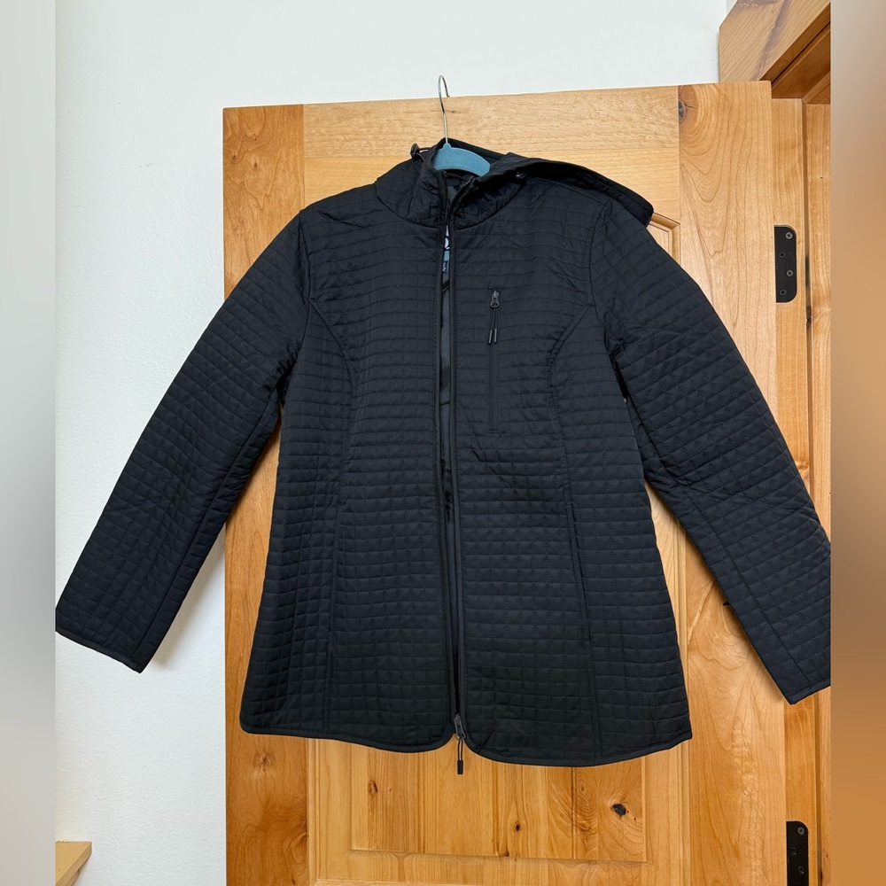 Land’s End mid weight Black Quilted Hooded Jacket